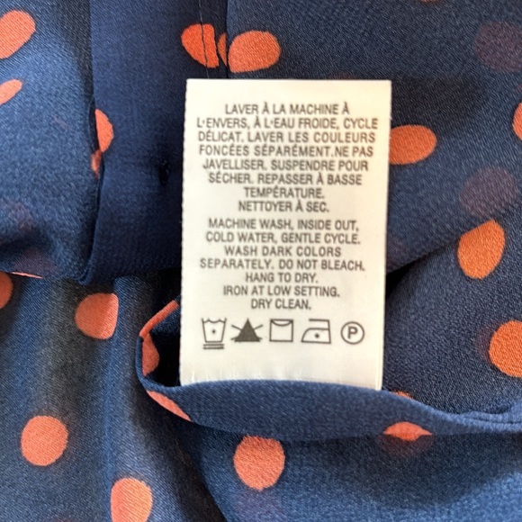 Reitmans 3/4 sleeve navy polka dot blouse, size XL - Picture 4 of 5